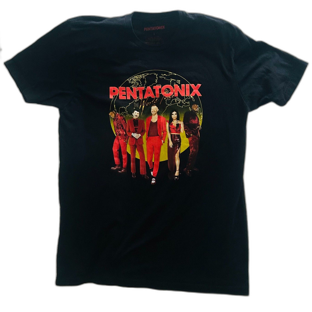 Pentatonix 2023 World Tour Band Tee Graphic Double-Sided Size L Black